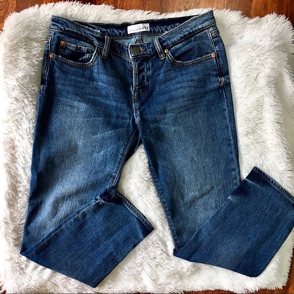 Loft Button Fly Colorblock Jeans